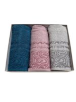 Art 1403 Set 3+3 asciugamani in spugna jacquard