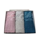 Art 1400 Set 3+3 asciugamani in spugna jacquard