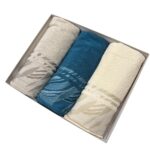 Art 1401 Set 3+3 asciugamani in spugna jacquard