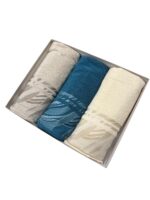 Art 1401 Set 3+3 asciugamani in spugna jacquard