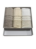 Art 1402 Set 3+3 asciugamani in spugna jacquard