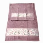 Art 1415 Set asciugamani 1+1 malva